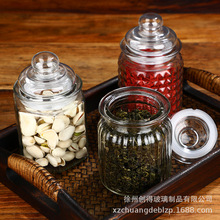 小号透明玻璃密封罐家用干货茶叶咖啡豆收纳带盖储物罐厂家批发