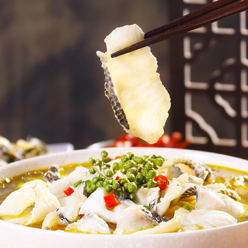 金汤酸菜鱼550g免浆黑鱼片四川酸菜香辣鱼片水煮鱼酒店半成品菜