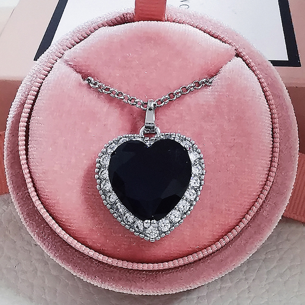 0成交2个相似同款3参谋锆石桃心泰坦尼克号海洋之心项链短链 可混批