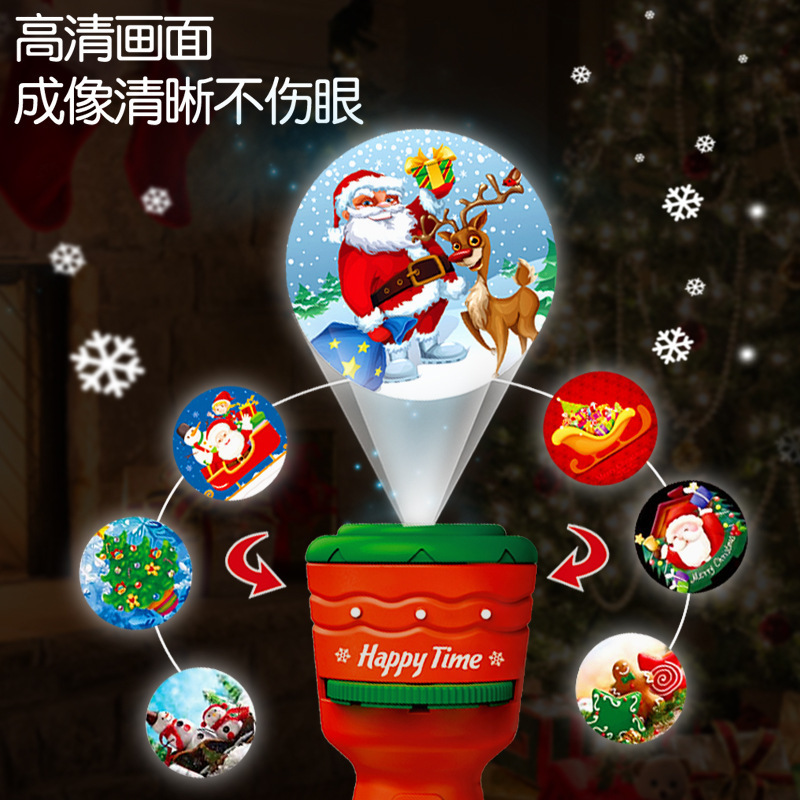 Cross-Border Christmas Projector Flashlight Children's Toy Camera Projection Lamp Luminous Toy Fun Early Childhood Education