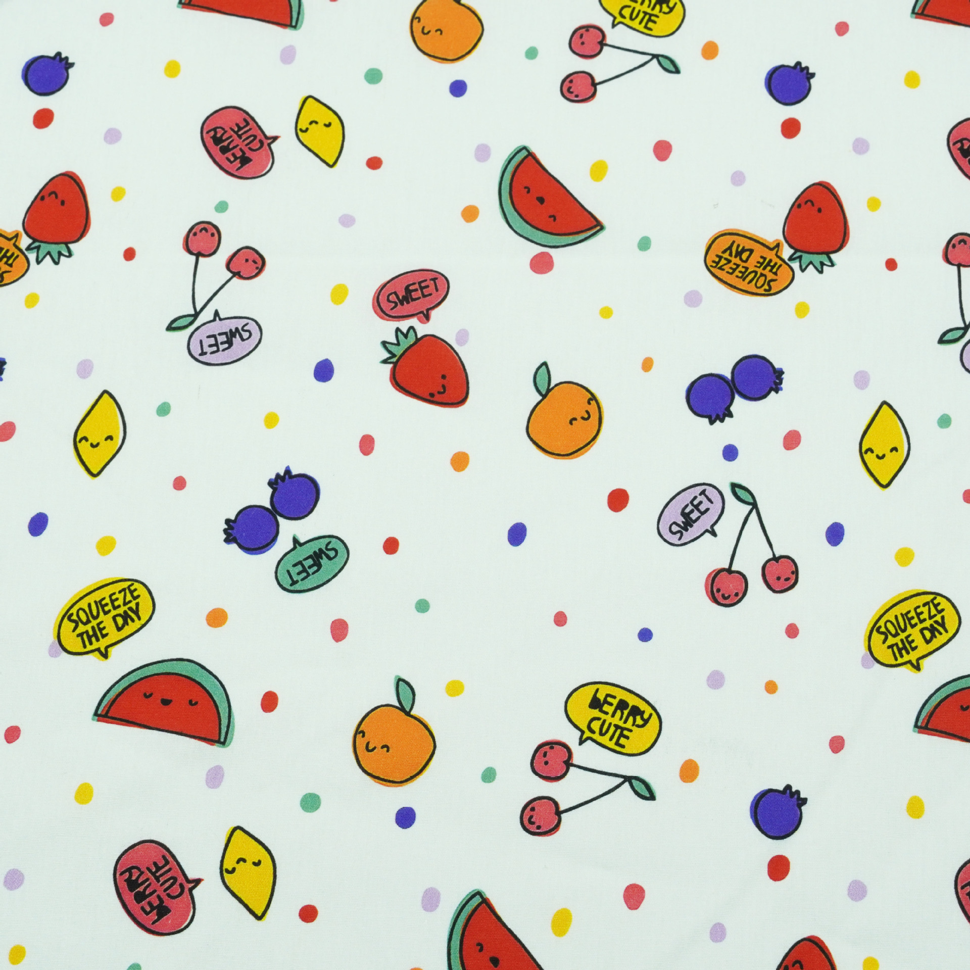 水果卡通小熊碎花童装女装面料 手工diy