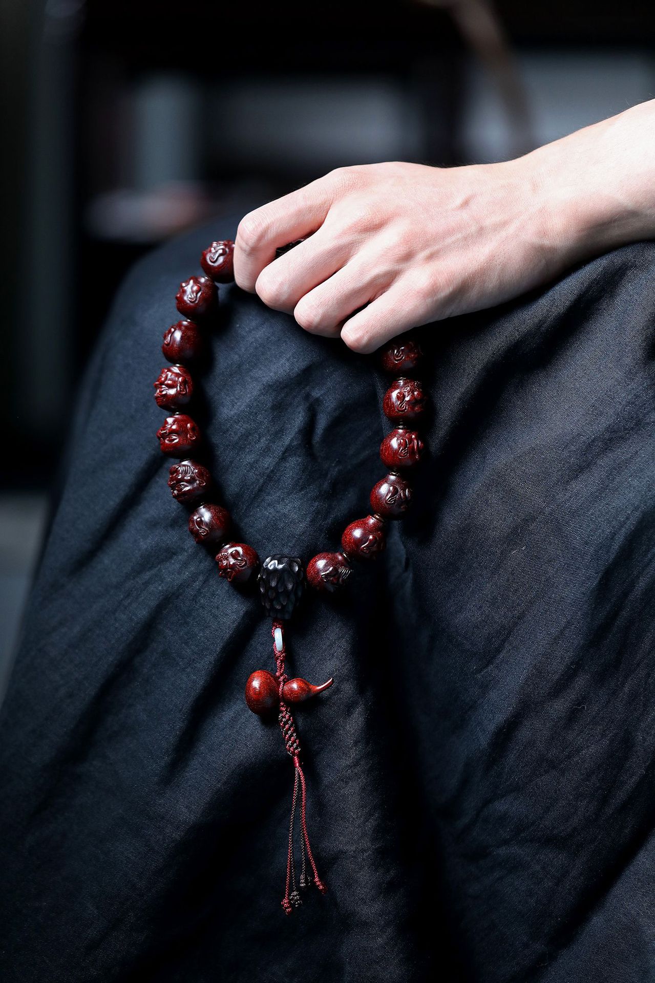 大德 原创款 印度小叶紫檀20mm持珠 【十八罗汉】