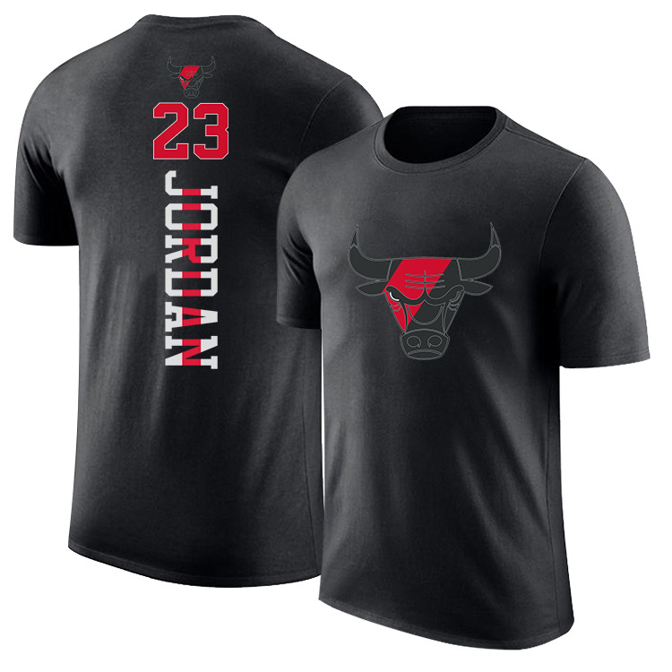 nba篮球服t恤运动球衣宽松烫花公牛队罗德曼乔丹拉文德罗赞短袖