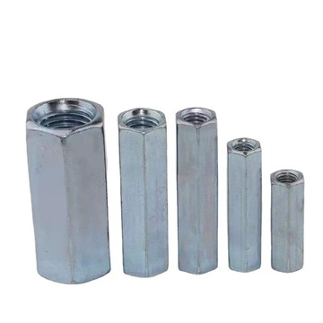 镀锌加长圆型接头螺母加长六角螺帽螺杆丝杆连接螺丝帽m5m6m8-m24