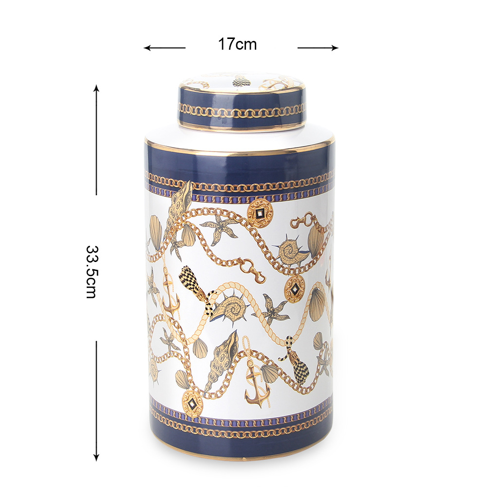 Chinese Retro Ceramic Tea Pot Pu'er Tea Caddy Dried Fruit Storage Tank Home Living Room Decoration Crafts
