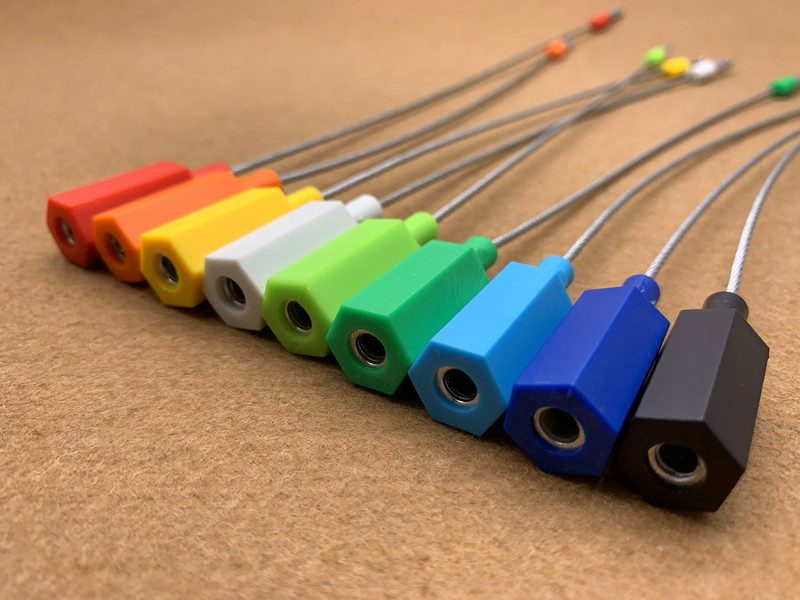 钢丝铅封一次性塑料封条集装箱密封锁插口款油罐车运输六角防盗扣