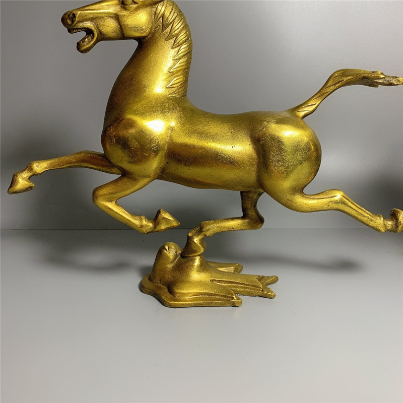 黄铜奔马工艺品青铜马踏飞燕家居摆件马到成功生日祝福商务礼品