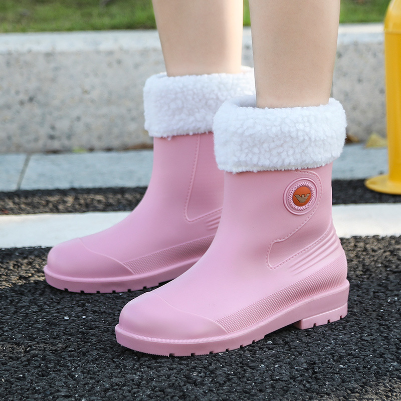 2023 Autumn New Waterproof Non-Slip Water Shoes Women's Mid-Calf Fashion Casual Short Tube Rain Boots Women's