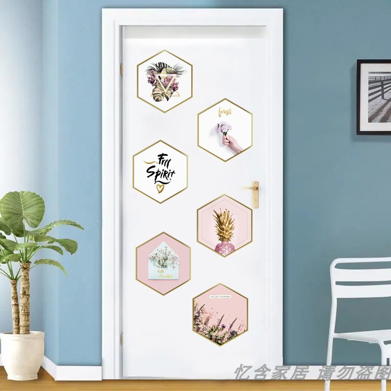 门上遮丑补洞贴画创意卧室房门装饰贴房间布置墙贴画门贴纸可移除