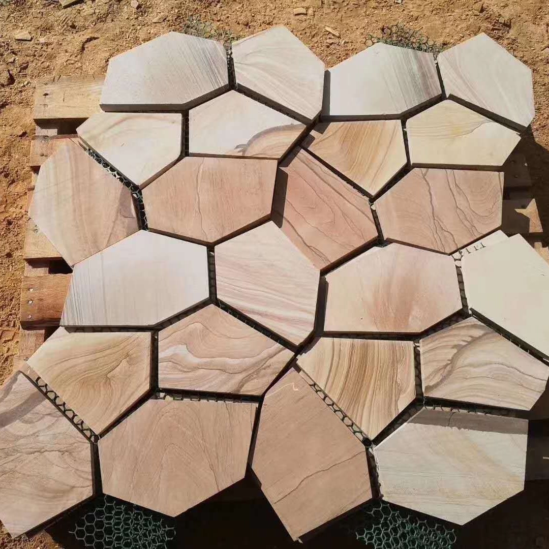 地面铺装冰裂纹网贴户外庭院石材马赛克广场园林小路花岗岩冰裂纹