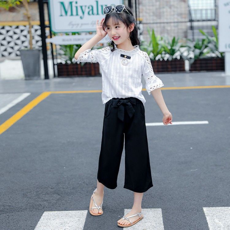 女童夏装套装2023新款儿童装洋气网红13岁女孩夏季中大童女装时髦