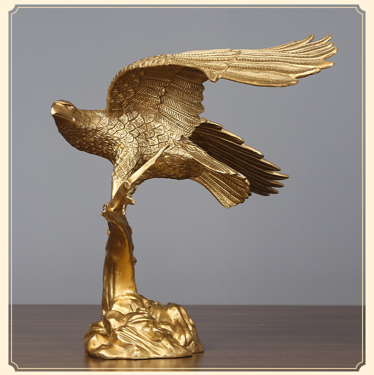 黄铜鹰摆件老鹰大鹏展翅铜装饰品摆设家居办公室公司乔迁开业礼品