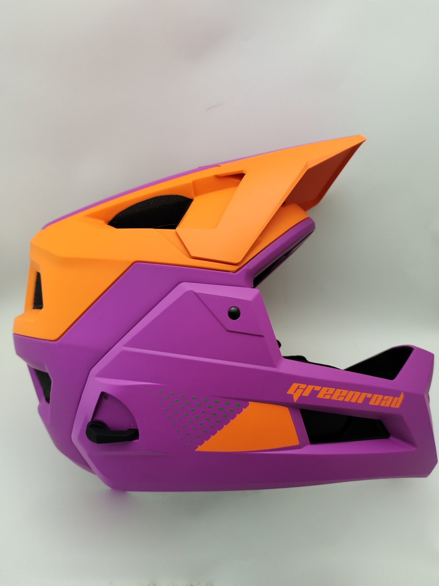 bmx全盔greenroad速降越野一体防摔保护头部遮光帽檐全覆式头盔