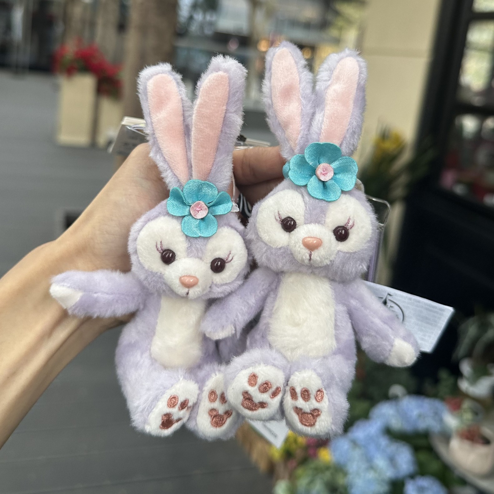 上海迪士尼露露 星黛露毛绒玩具坐姿钥匙圈挂件礼物-阿里巴巴