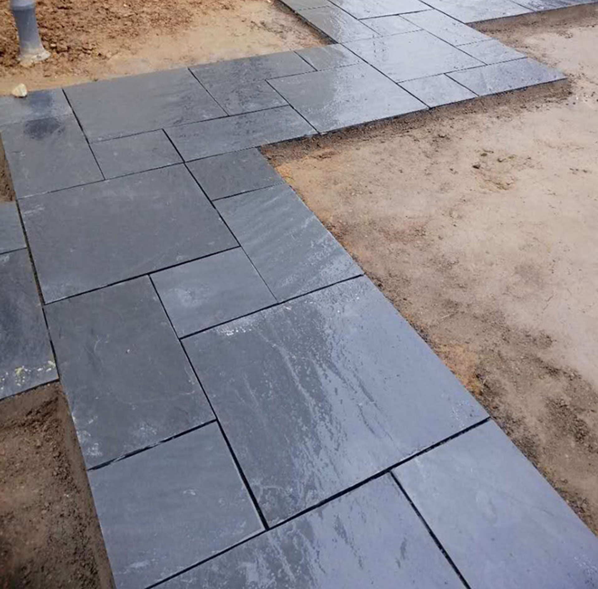 天然青石板别墅庭院花园地砖户外仿古文化石室外石材院子防滑石板