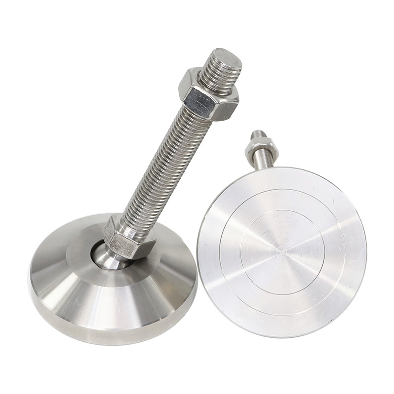 重型万向304不锈钢脚杯底盘100可调节蹄脚机械调整关节脚支撑地脚