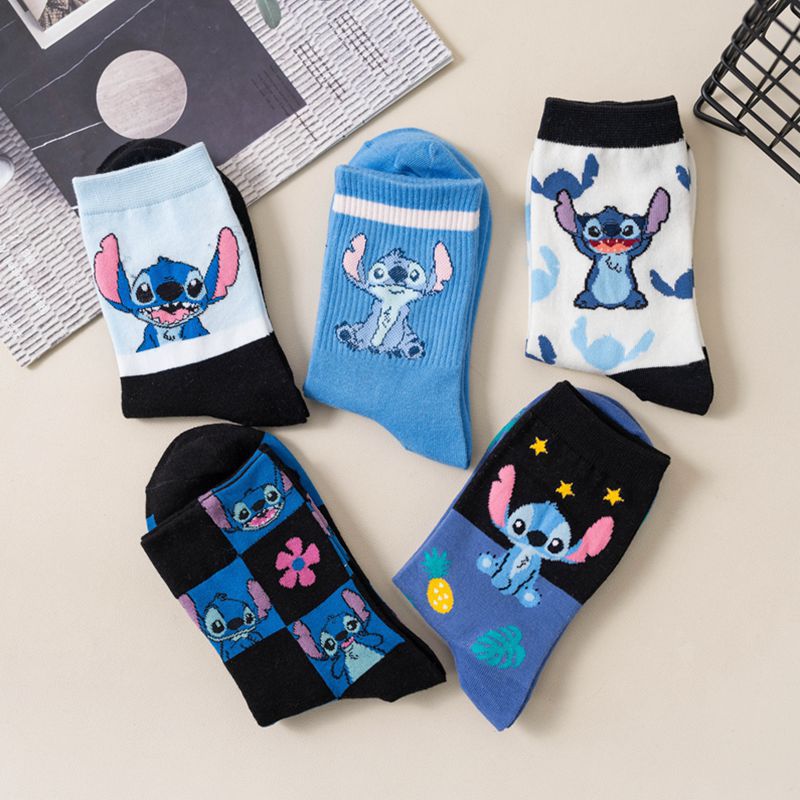 Japanese Cartoon New Socks Women's Combed Cotton Female Middle Tube Socks Cute Cartoon Anime Stockings One Piece Dropshipping