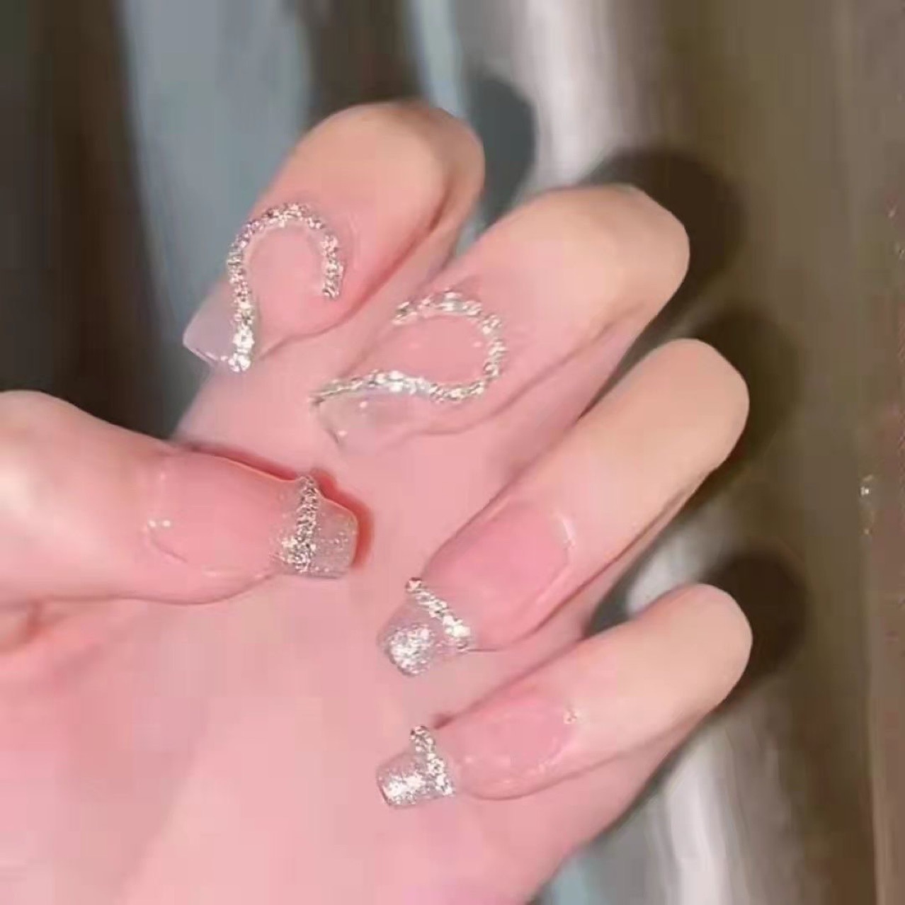 纯手工穿戴甲可拆卸 高级感立体蝴蝶结紫色长款美甲b070-阿里巴巴