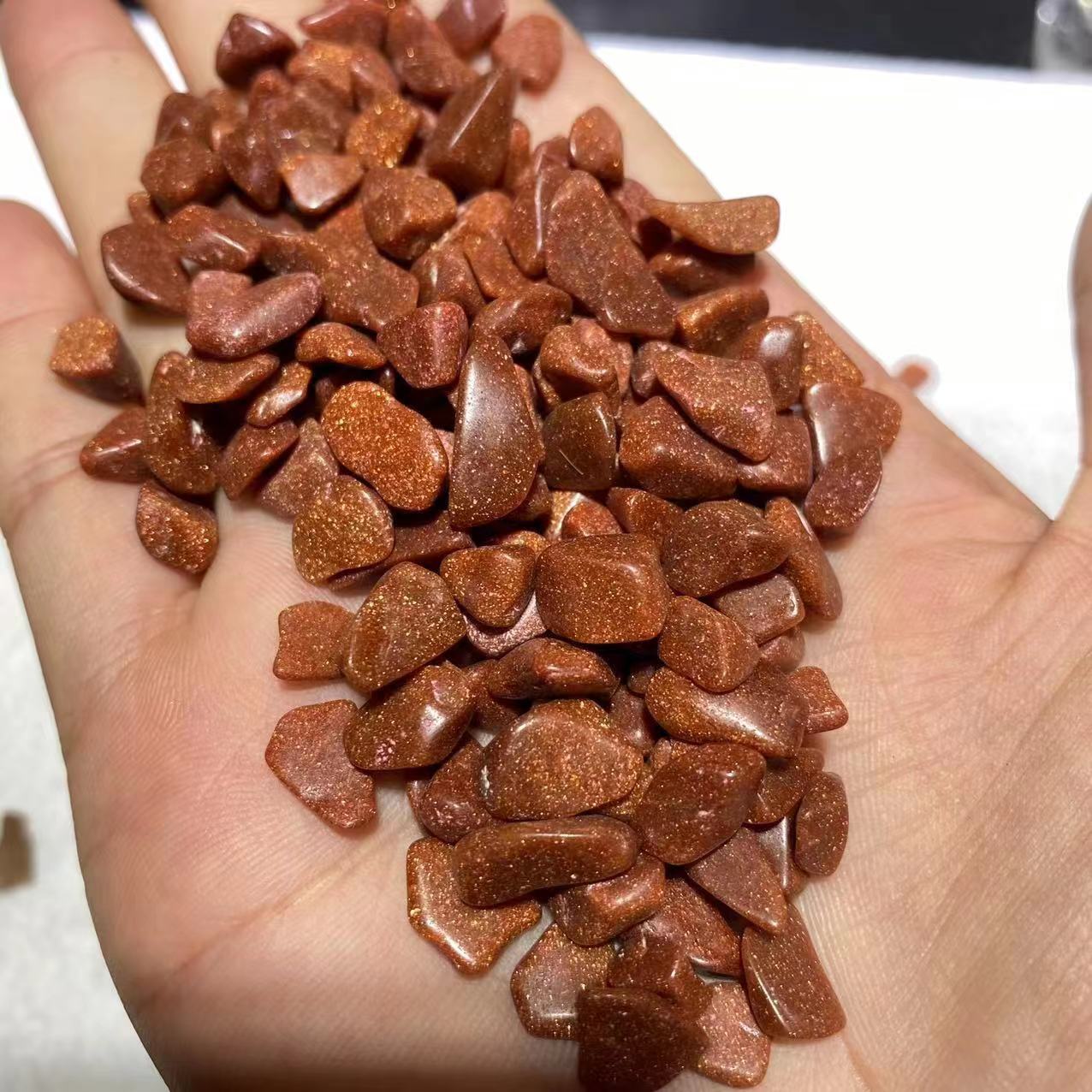 工厂直供金沙石碎石鱼缸石供佛消磁石香薰扩香石水晶碎料批发