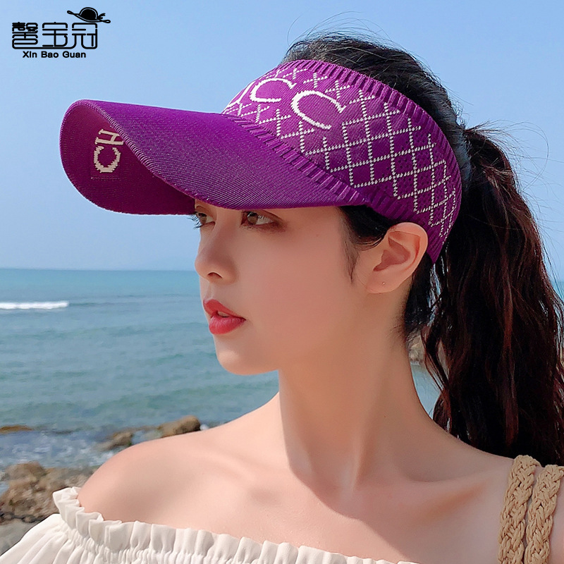 8013 Spring/Summer Topless Hat Korean Style Sun Hat Women's Outdoor Sports Sun-Proof Beach Hat All-Matching Hat Tide