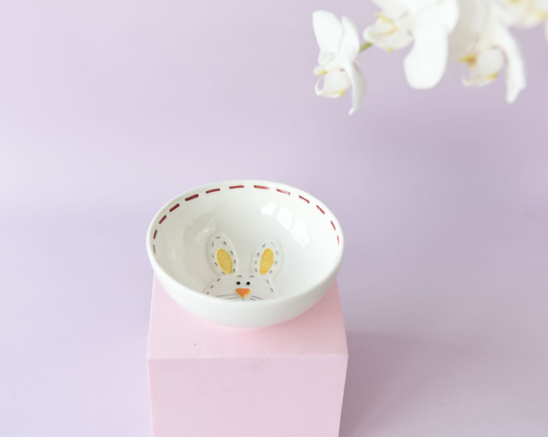 超可爱浮雕兔子小碗儿童餐具4.5蘸料碟子家居单个小容量饭碗菜碗