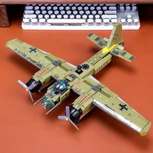 兼容乐高大型重型轰炸机拼装玩具一战二战老式战斗飞机男孩军事