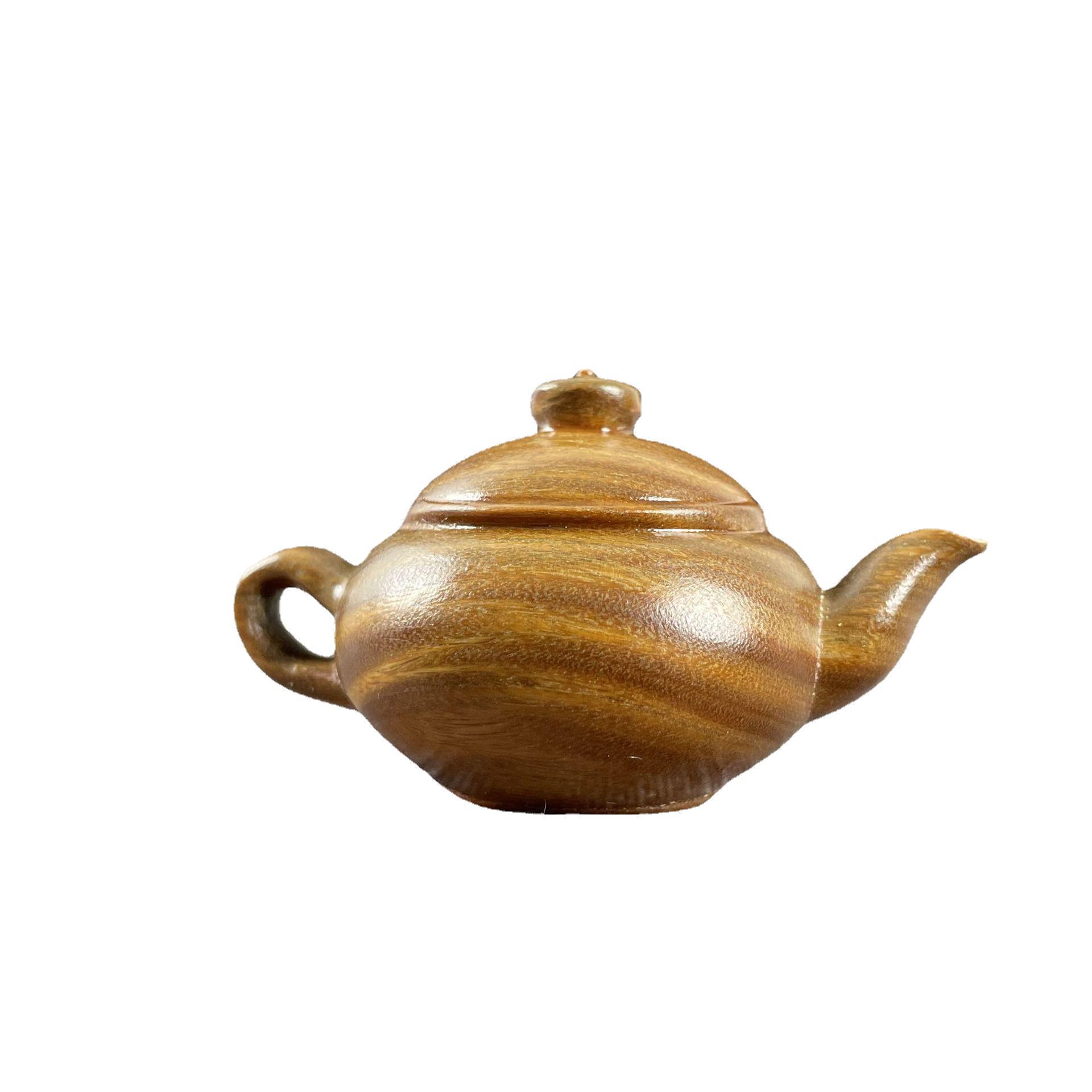 紫檀木把把壶男士随身文玩手把件木雕汽车钥匙挂件檀香木小茶壶