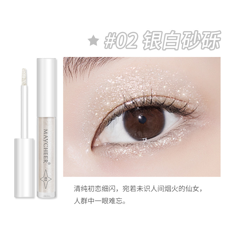 MAYCHEER Liquid Eye Shadow Shiny Crystal Shimmer Sequins Eye Shadow Pen Brightening Monochrome Liquid Eye Shadow Face Lift Cream Flash Eyeliner