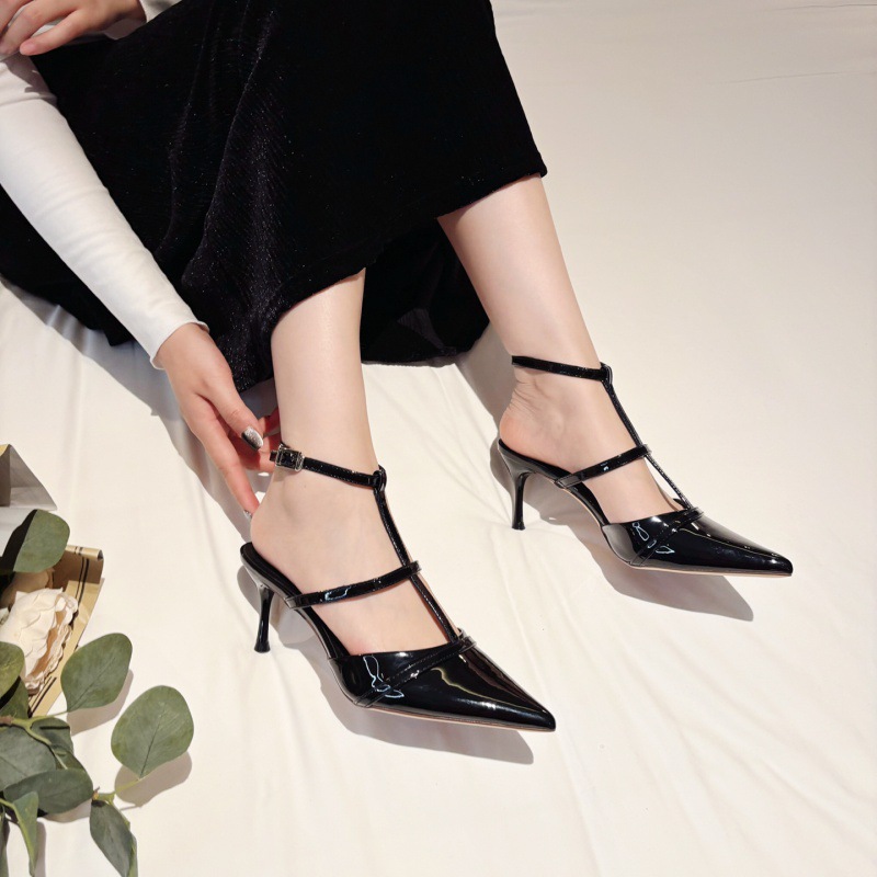 2024年春夏欧美新款尖头细跟浅口宴会高跟鞋通勤性感女凉鞋-阿里巴巴