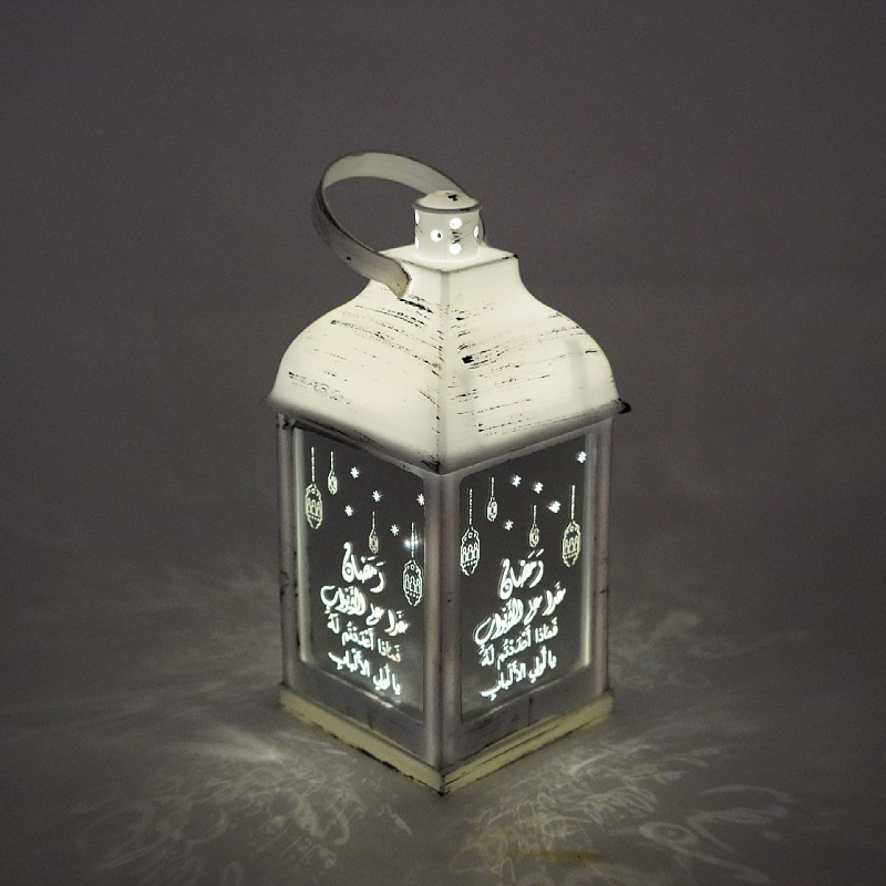 Cross-Border Festival Led Plastic Storm Lantern Eid Mubarak Ramadan Storm Lantern Crafts Decorative Luminous Ornaments