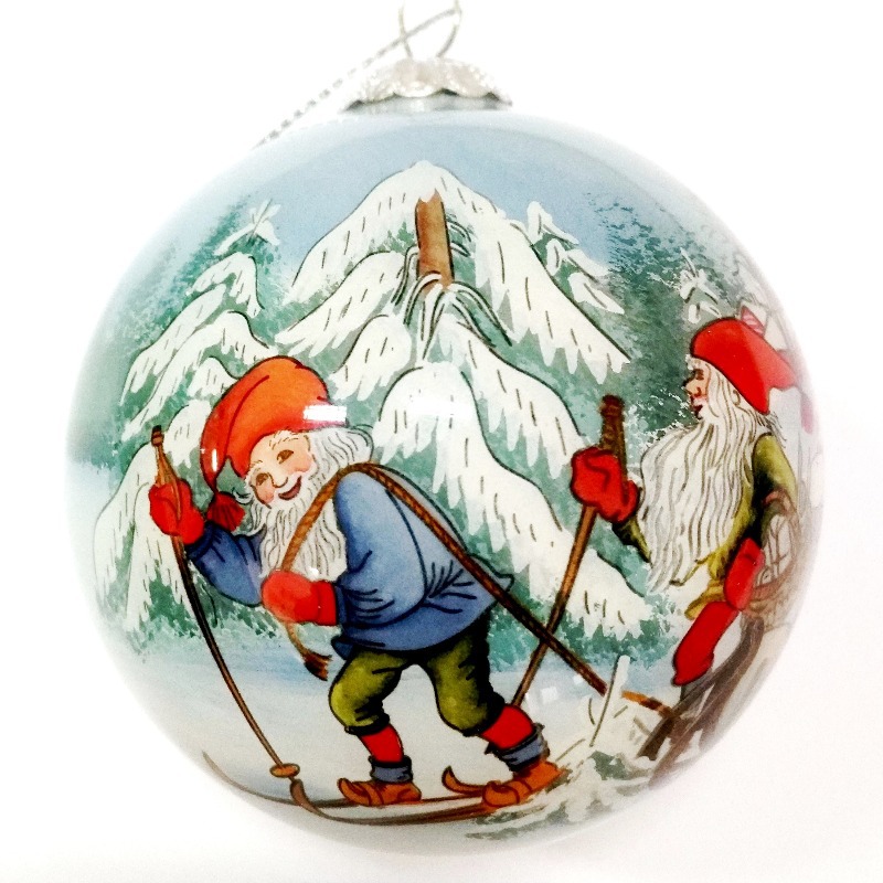 订制手绘内画圣诞球彩绘玻璃球圣诞礼品圣诞树饰品球圣诞礼品球