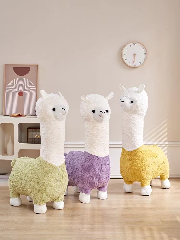 Alpaca Stool Factory Wholesale Animal Doll Stool Trending Cartoon Bench Seat Source Worker Direct Sales