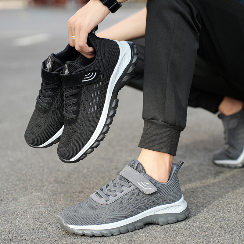 plssboy健步鞋磁能震动功能鞋飞织面老人鞋休闲运动男鞋th2270020