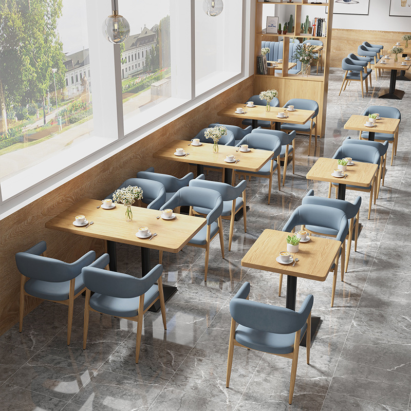 Dining Restaurant Western Restaurant Noodle Shop Processing Wall Deck Sofa Milk Tea Shop Hamburger Shop Snack Shop Table and Chair Combination