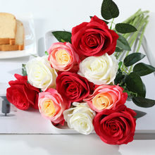 玫瑰花室内假花郁金香塑料客厅装饰花束单支摆件插花干花摆设