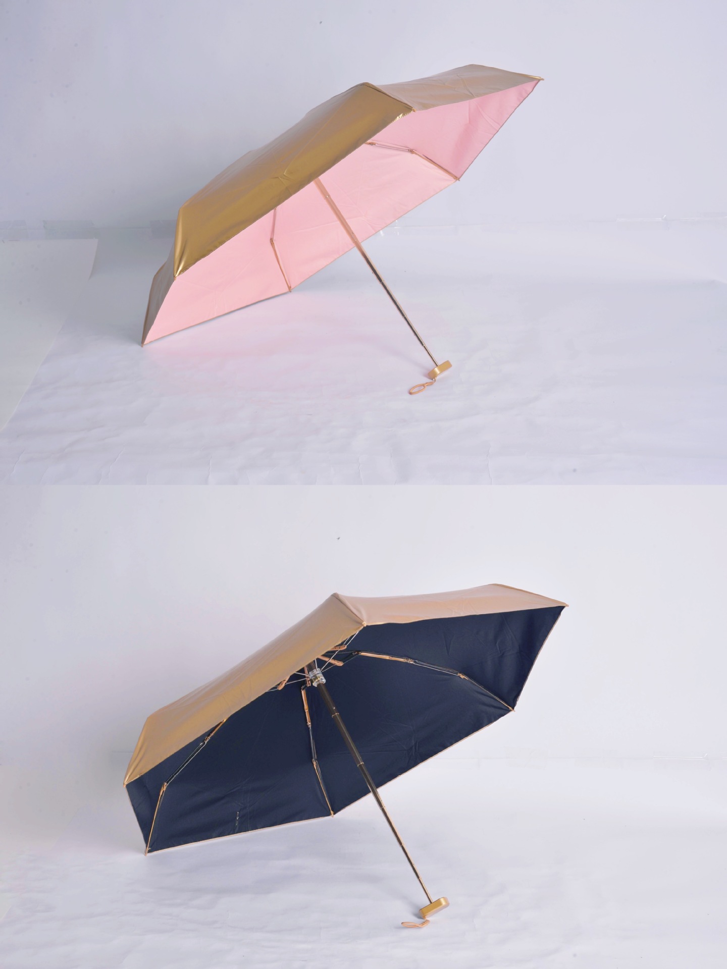 印花扁骨日本小金伞迷你口袋太阳伞女小巧5五折遮阳伞防晒拇指伞