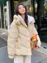 棉衣新款棉服2024宽松面包外套棉袄连帽小个子女装外套防寒服显瘦