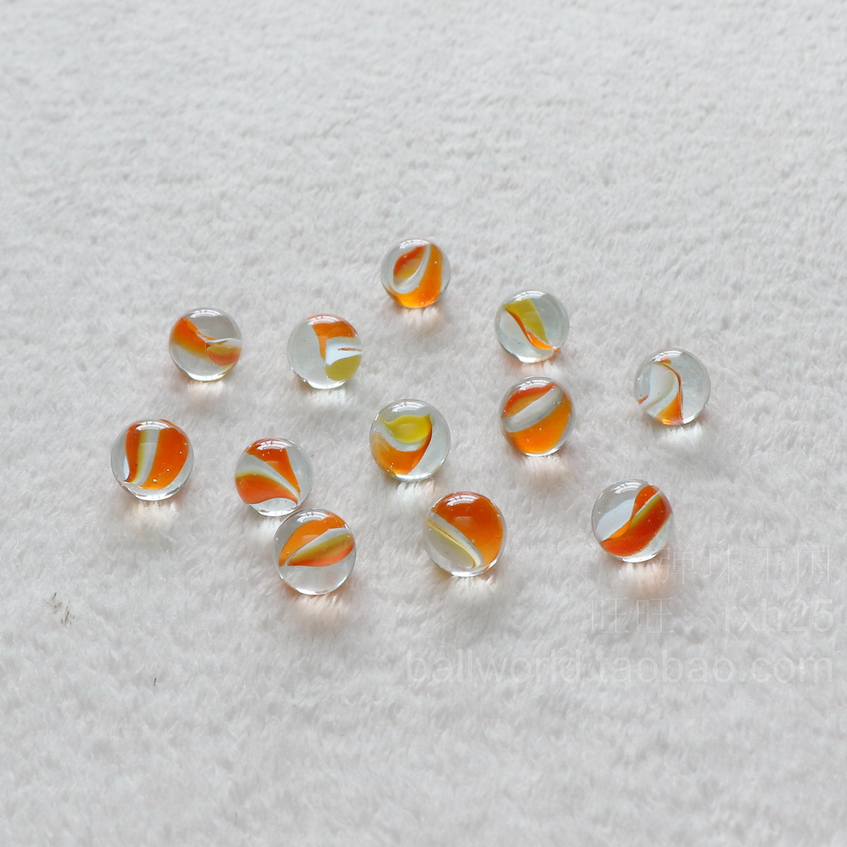 16mm三色嵌花弹珠20粒猫眼玻璃珠玻璃球跳棋子花瓶鱼缸装饰波子