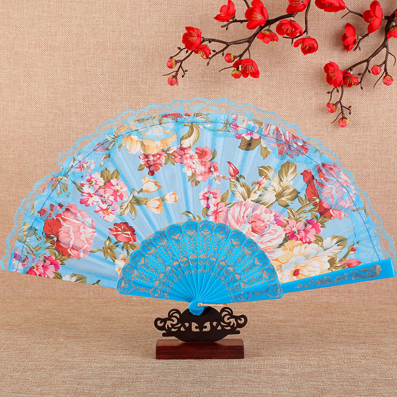 Peony Lace Women's Folding Summer Fan Dance Performance Photography Photo Props Folding Fan