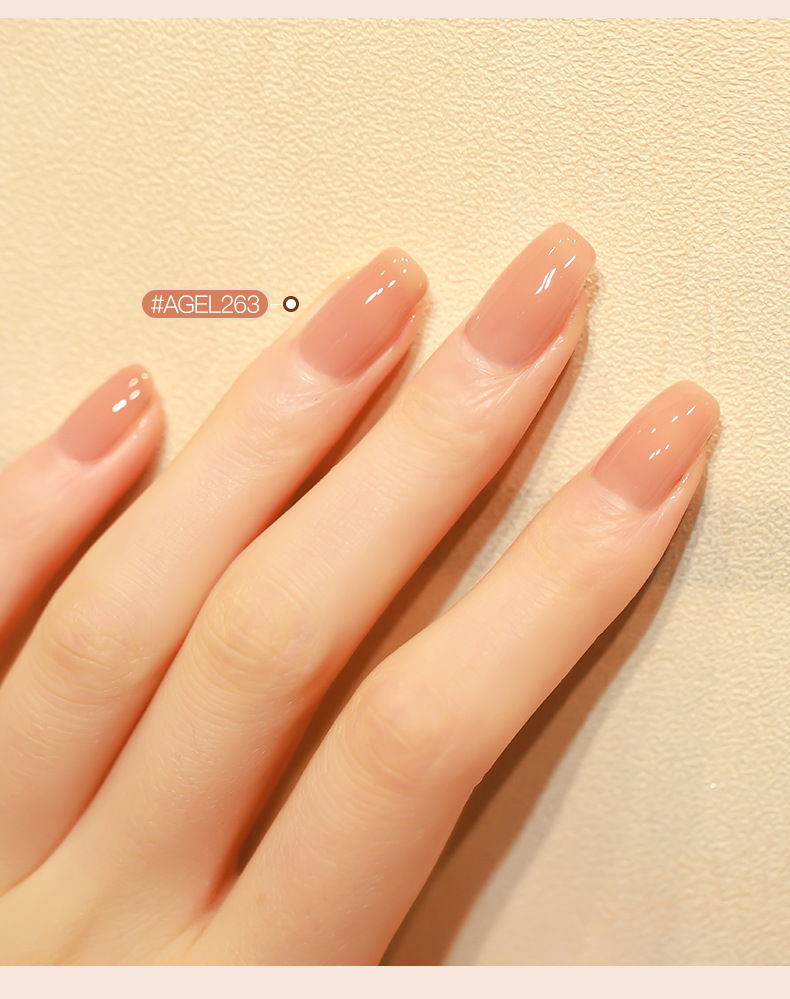 sweet color网红透明裸色美甲指甲油胶新款冰透玉脂果冻持久粉色