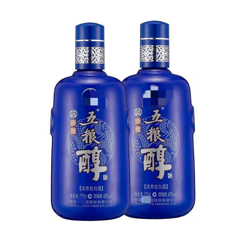 批发四川白酒 五粮醇蓝淡雅42度浓香型500ml*6瓶纯粮量大价优私聊