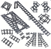跨境玩具城市列车积木火车轨道软轨/分岔轨道/十字轨道/直轨/弯轨