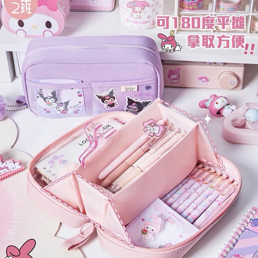 透明火山笔袋ins日系大容量初中男孩女孩简约高颜值笔袋铅笔盒