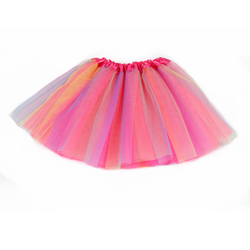 Skirt Twill Rainbow Skirt Princess Tulle Skirt European and American Mesh Skirt Kids' Skirt Ballet Bubble Skirt