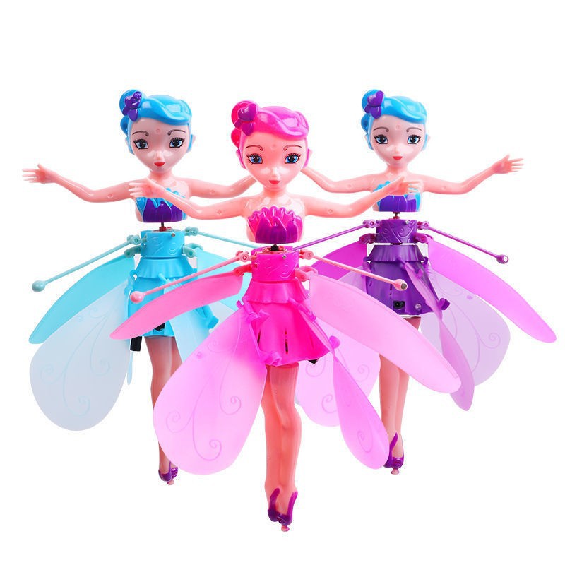 Tiktok Same Style Little Flying Fairy Kweichow Moutai Doll Intelligent Rotating Flying Floor Suspension Kweichow Moutai Luminous Sky Toy