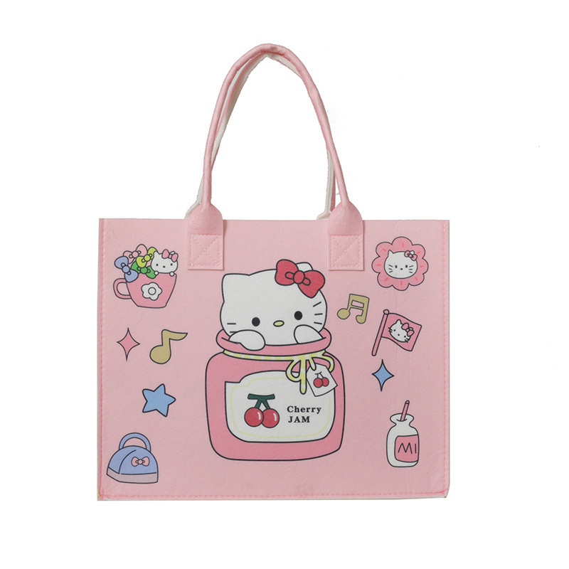 Sanrio Felt Bag Decorative Large Capacity Versatile Fashion Shopping Bag in Stock Wholesale Cute Felt Handbag