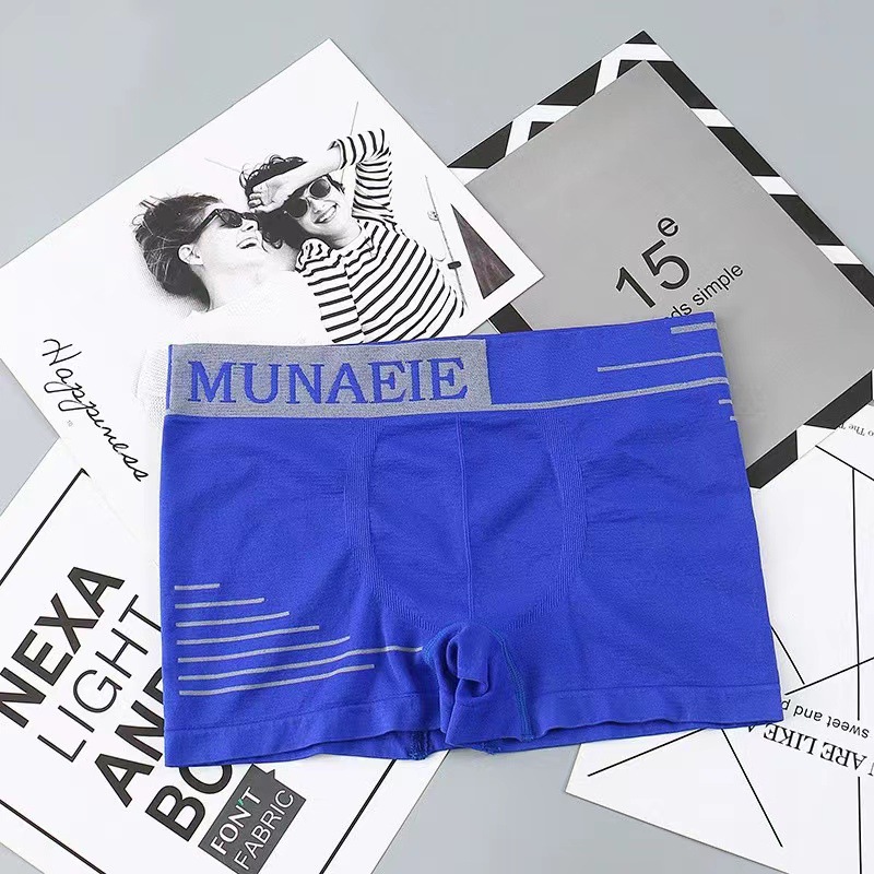 Men's Boxer Shorts Mid Waist plus Size Sports Seamless Comfortable Breathable Quick-Drying Letters Boxer Men's Underwear Wholesale