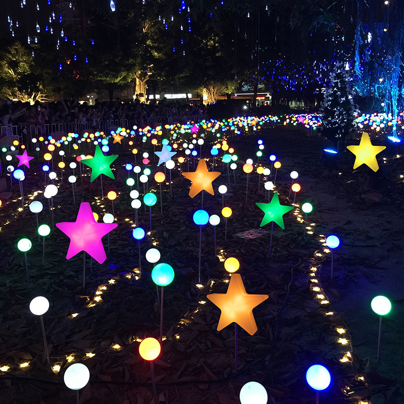 led发光星星 五角星 广场公园凳子圣诞节庆创意装饰星星灯落地灯