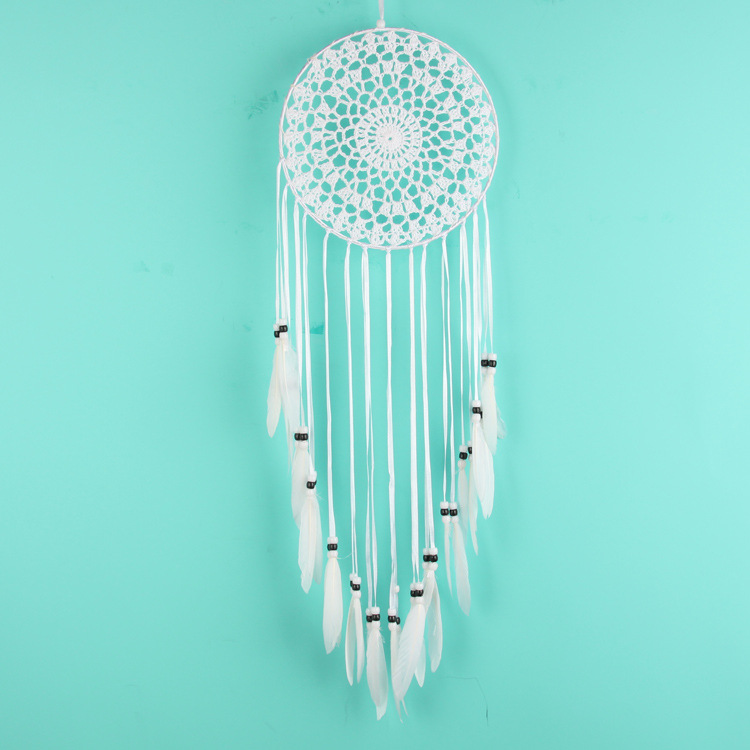 Nordic Style White Knife Feather Dreamcatcher Wind Chimes Pendant Home Decoration Bedroom Wall Stickers Hanging Decoration Creative Gift