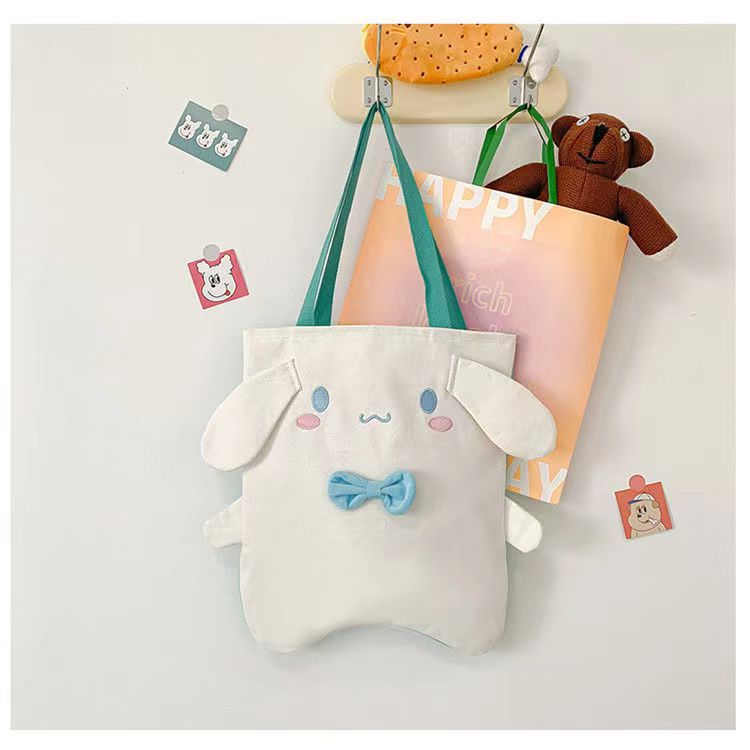 Big Bag Big Ear Dog Melody Casual Shoulder Bag Portable Shopping Bag Trendy Cute Cartoon Shoulder Canvas New